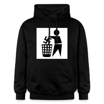 Gegen nazis - Gildan Unisex Softstyle® Midweight Hoodie - Schwarz - Vorne - Marisol (170cm) & Nik (191cm)