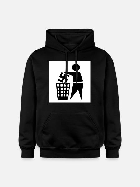 Against Nazis - Gildan Unisex Softstyle® Midweight Hoodie - black