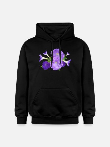 petunia petunia kwiaty kwiaty ogrodowe - Bluza z kapturem typu unisex Gildan Softstyle® Midweight - czarny