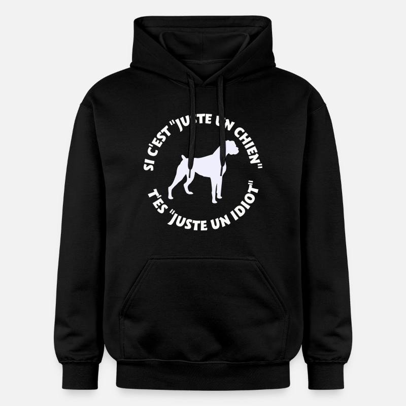 Boxer pas juste un chien - Sweat à capuche Softstyle® Gildan Unisexe - noir