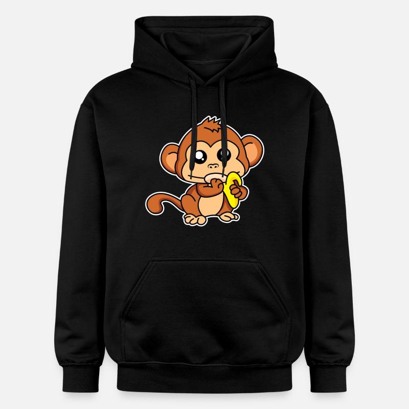 Singe repas - design - Sweat à capuche Softstyle® Gildan Unisexe - noir