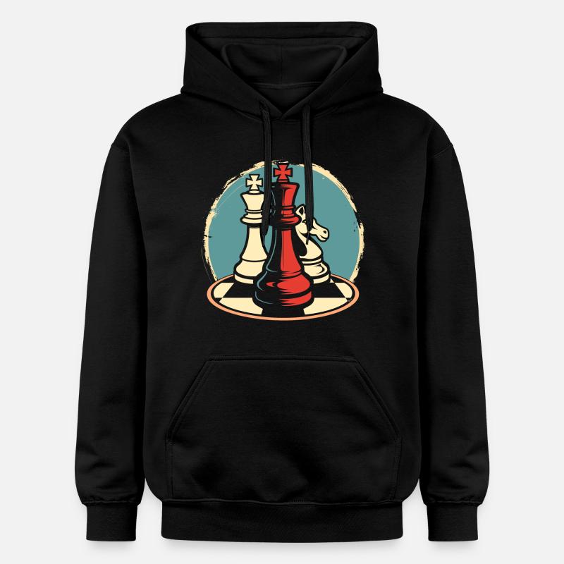 Graphiques de pièces d’échecs - Sweat à capuche Softstyle® Gildan Unisexe - noir