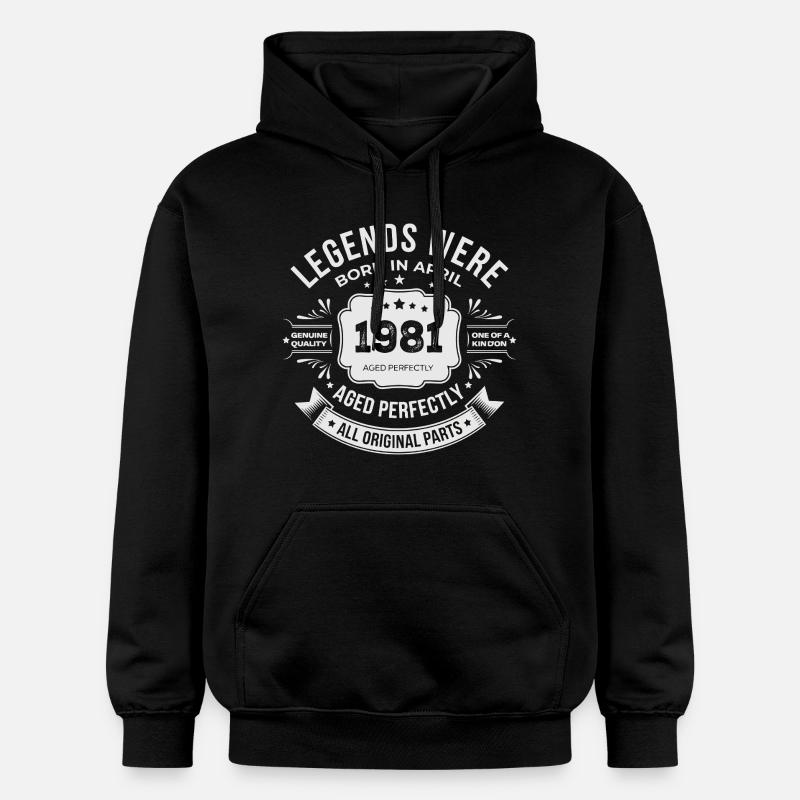 Cadeau Anniversaire Avril 1981 - Sweat à capuche Softstyle® Gildan Unisexe - noir