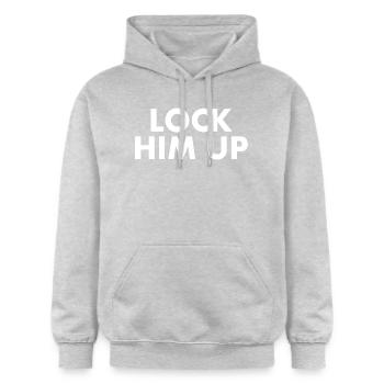 Lock him up - Sweat à capuche Softstyle® Gildan Unisexe - gris clair chiné - Devant - Liana (172cm) & Jaron (178cm)