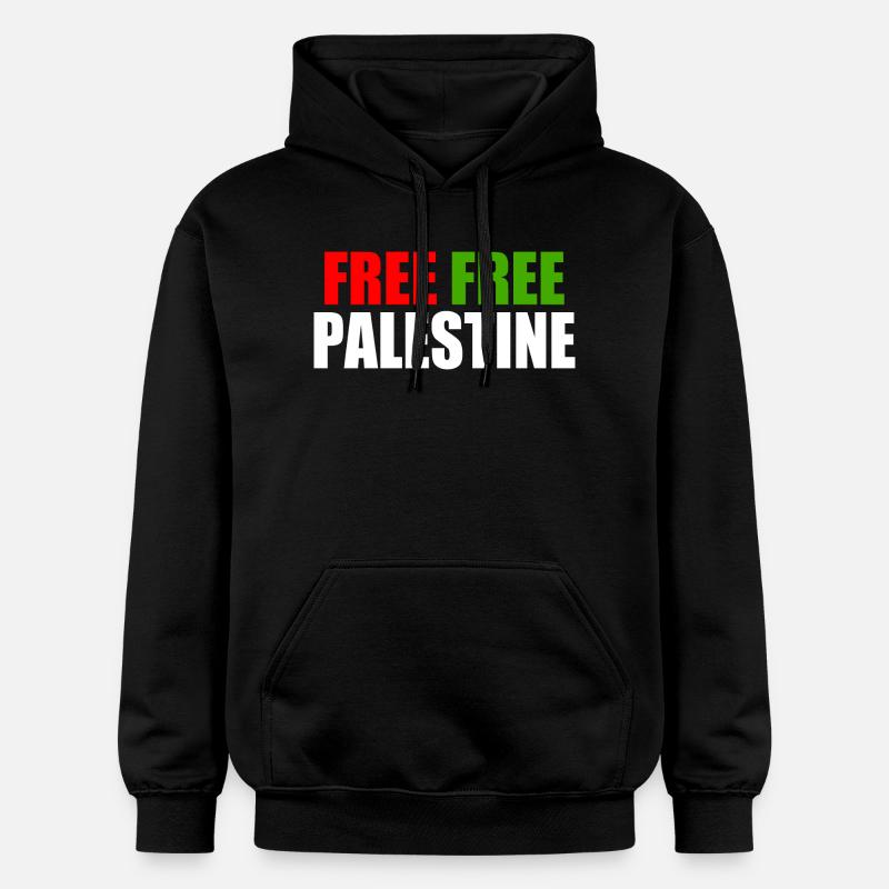 Free Free palestine - Sweat à capuche Softstyle® Gildan Unisexe - noir