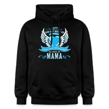 Mama - Engel ohne Flügel - Gildan Unisex Softstyle® Midweight Hoodie - Schwarz - Vorne - Marisol (170cm) & Nik (191cm)