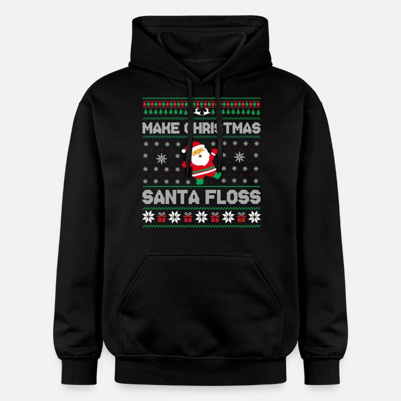 Make Christmas Santa floss - Sweat à capuche Softstyle® Gildan Unisexe - noir