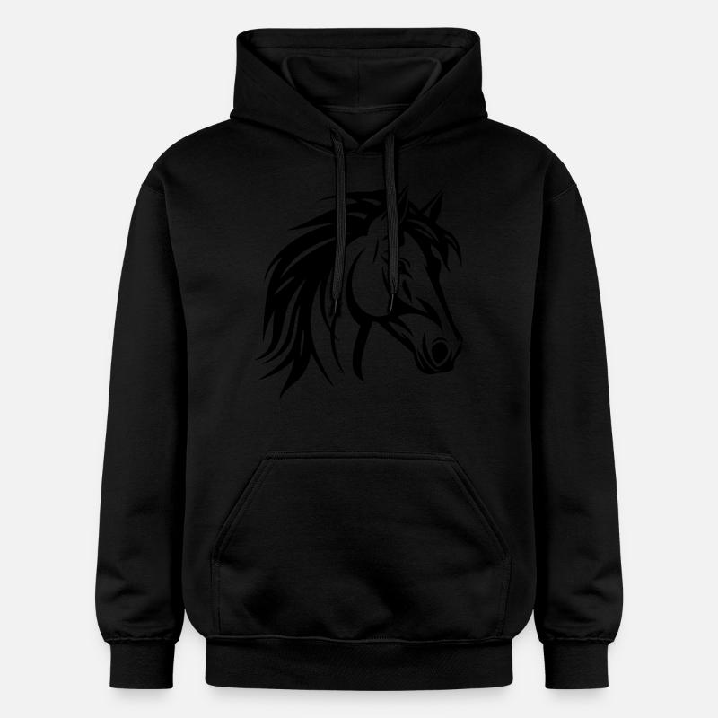 Tête de cheval - Sweat à capuche Softstyle® Gildan Unisexe - noir