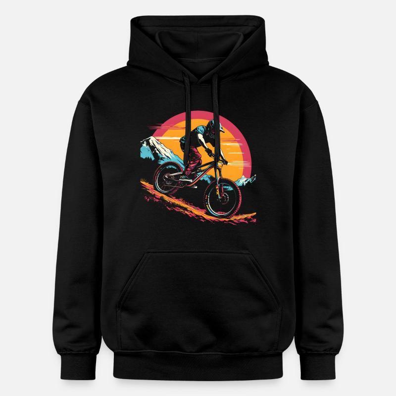 Illustration de VTT - Sweat à capuche Softstyle® Gildan Unisexe - noir