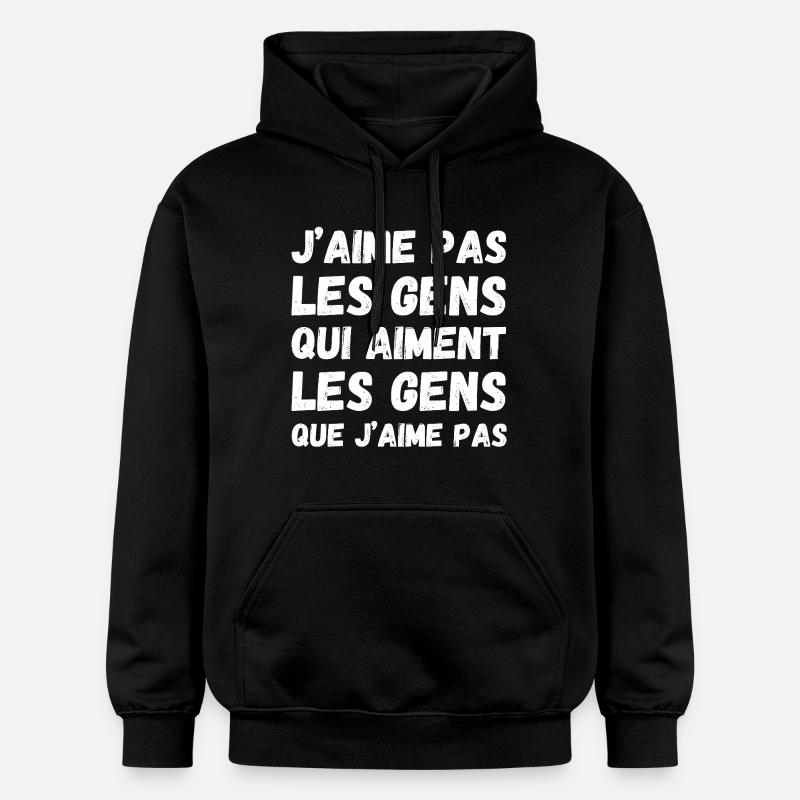 Les gens que j'aime pas - Sweat à capuche Softstyle® Gildan Unisexe - noir