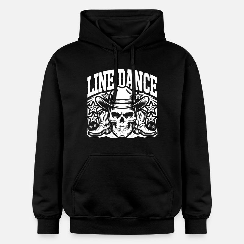Cowboy en Ligne de Crâne - Sweat à capuche Softstyle® Gildan Unisexe - noir