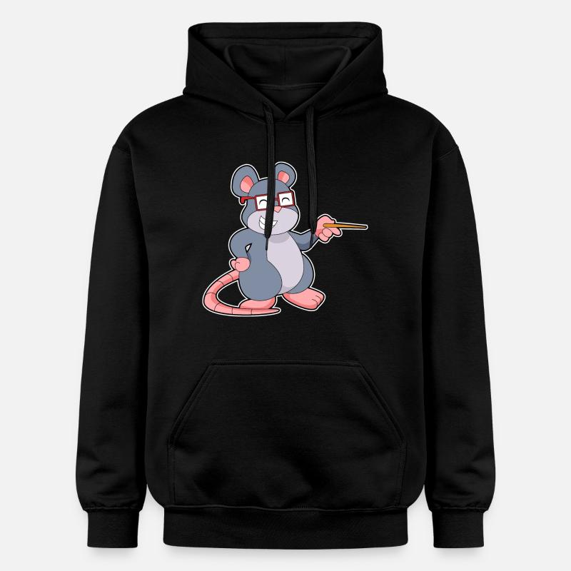 Maus Lehrer Pointer - Gildan Unisex Softstyle® Midweight Hoodie - Schwarz