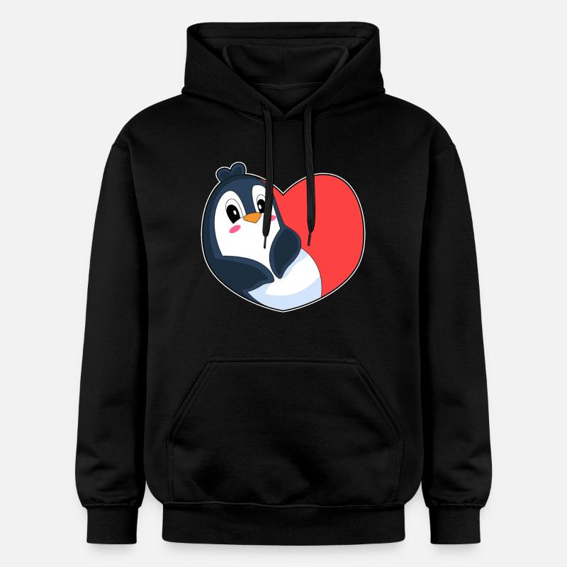 Cœur de pingouin - Sweat à capuche Softstyle® Gildan Unisexe - noir