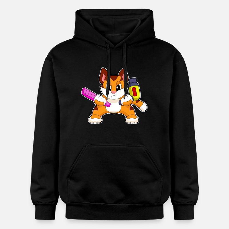 Tiger Coiffeur Peigne Sèche-cheveux - Sweat à capuche Softstyle® Gildan Unisexe - noir