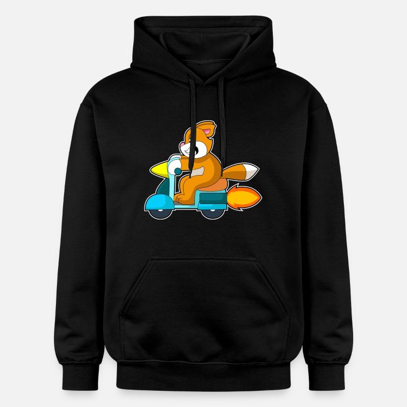 Katze Motorroller - Gildan Unisex Softstyle® Midweight Hoodie - Schwarz