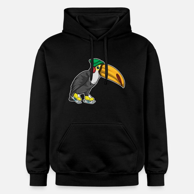 Toucan patins à glace - Sweat à capuche Softstyle® Gildan Unisexe - noir