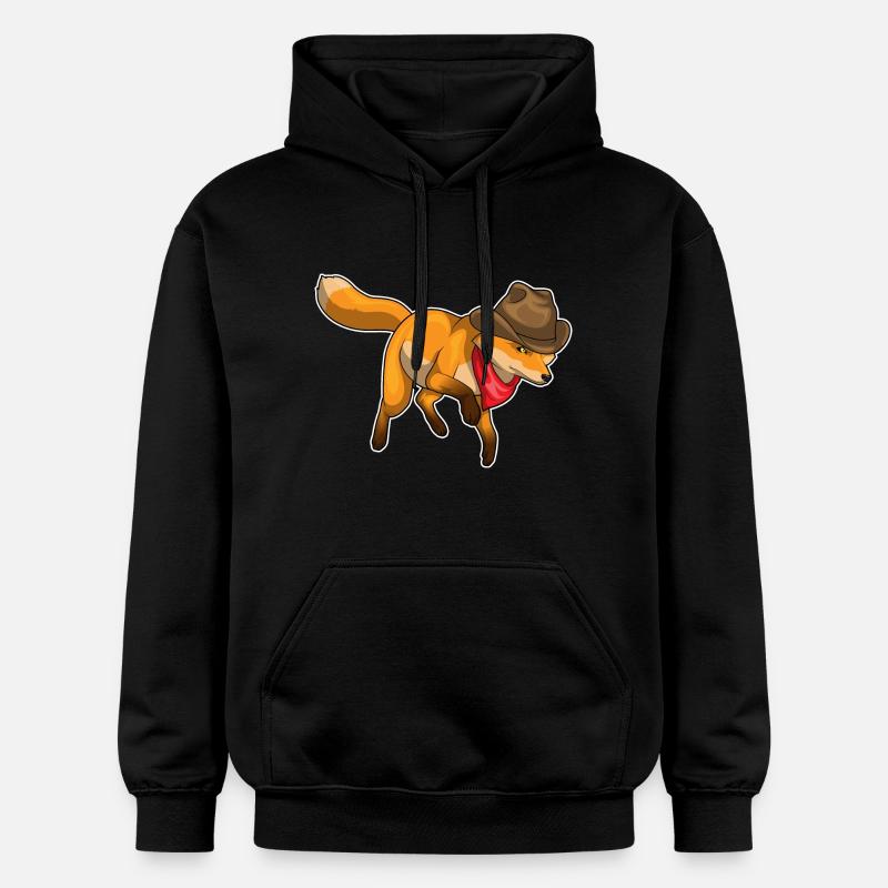 Fox Cowboy Cowboy Hat - Sweat à capuche Softstyle® Gildan Unisexe - noir
