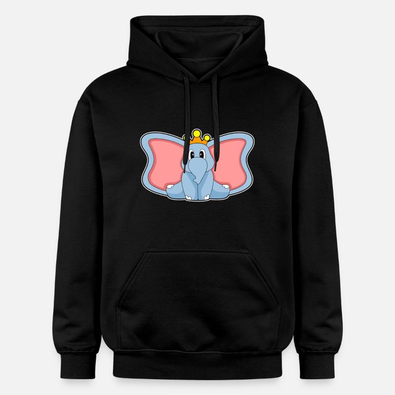 Couronne du roi éléphant - Sweat à capuche Softstyle® Gildan Unisexe - noir