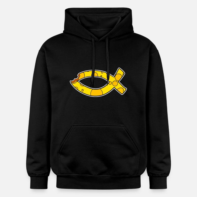 Poisson Symbole Fromage - Sweat à capuche Softstyle® Gildan Unisexe - noir