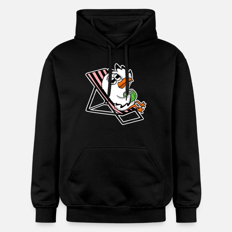 Mouette sur la plage - Sweat à capuche Softstyle® Gildan Unisexe - noir
