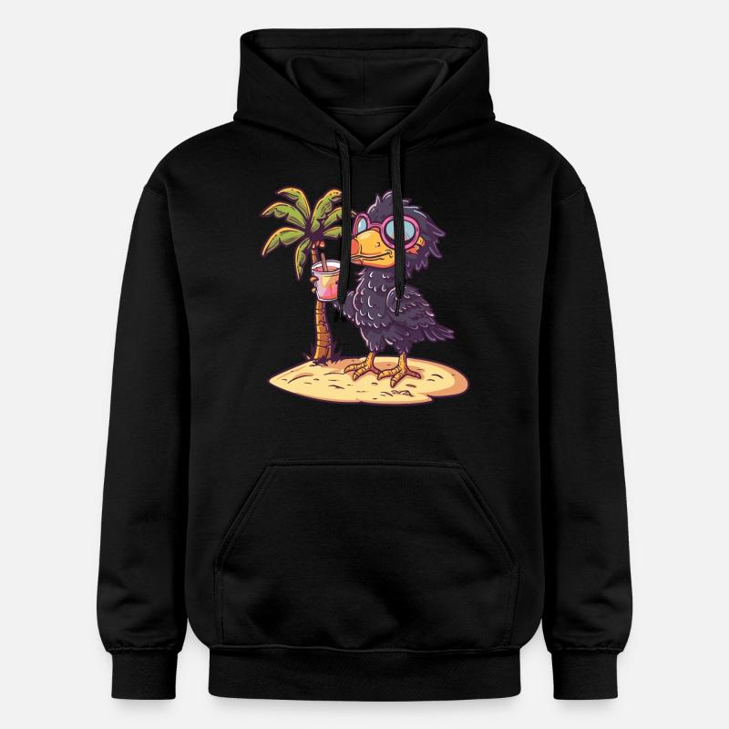 Vacances d’été de l’oiseau harpie - Sweat à capuche Softstyle® Gildan Unisexe - noir