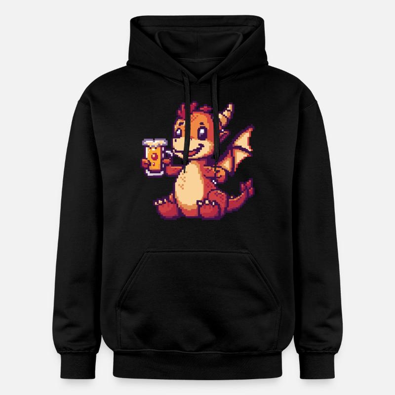 Dragon Bière Pixel - Sweat à capuche Softstyle® Gildan Unisexe - noir