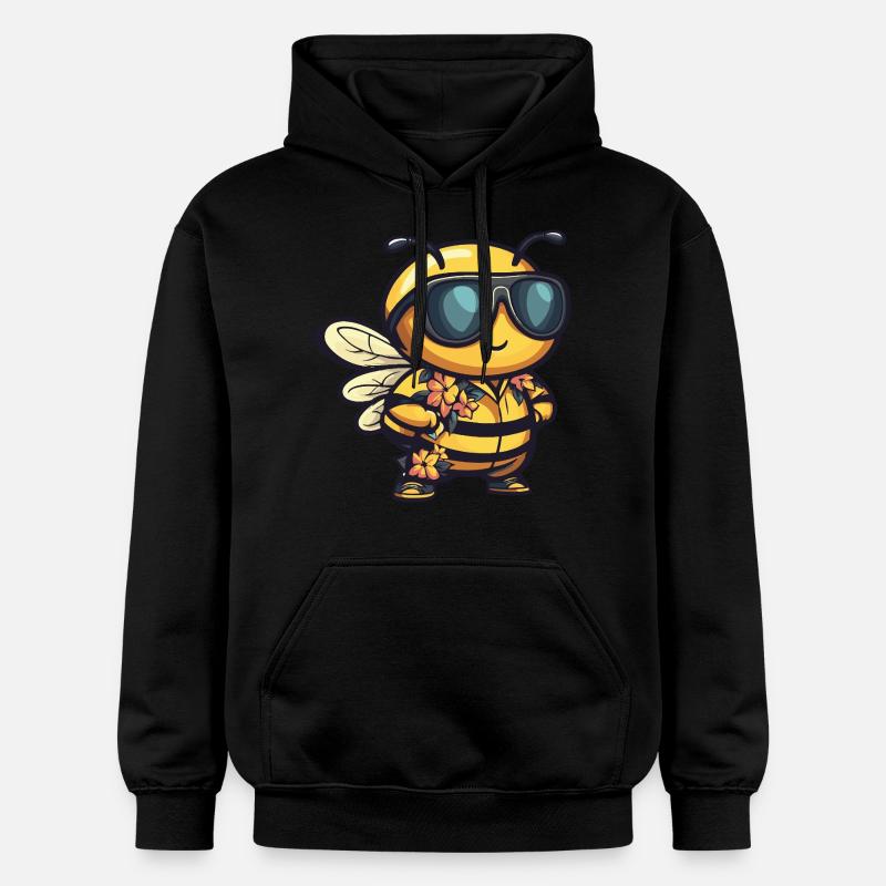 Abeille Drôle d’été - Sweat à capuche Softstyle® Gildan Unisexe - noir