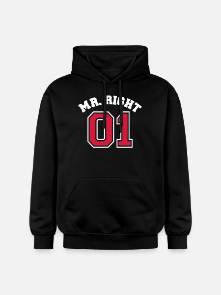 Mr. Right 01 - Gildan Unisex Softstyle® Midweight Hoodie - black