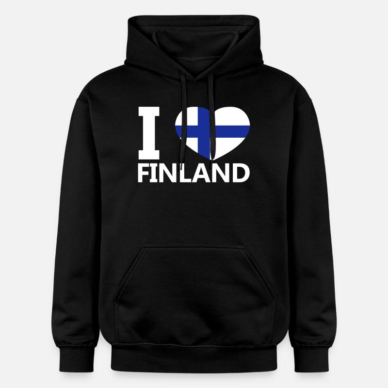 J'aime la Finlande - Sweat à capuche Softstyle® Gildan Unisexe - noir