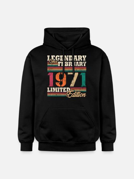 Legendary February 1971 limited edition - Gildan Unisex Softstyle® Midweight Hoodie - black