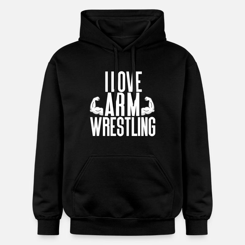 J’aime le bras de fer - Sweat à capuche Softstyle® Gildan Unisexe - noir
