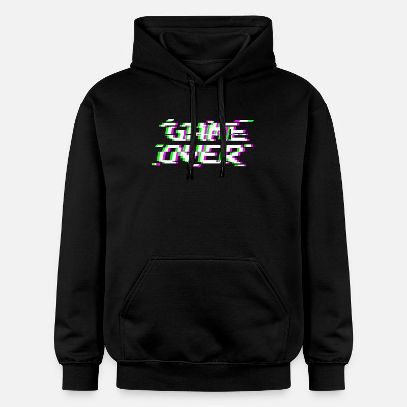 Game Over Glitch - Sweat à capuche Softstyle® Gildan Unisexe - noir
