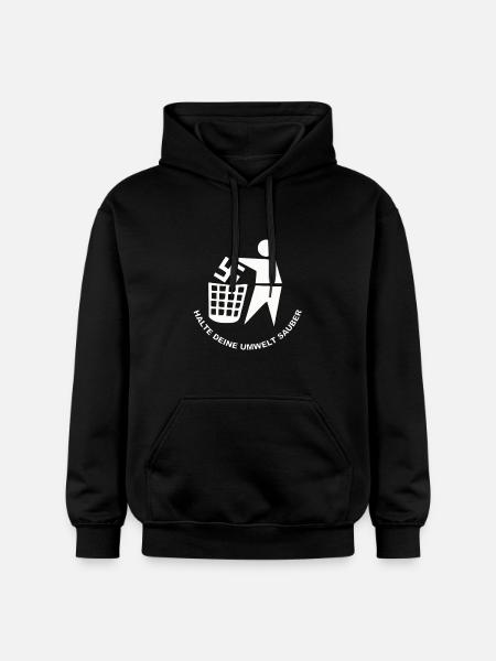 Halte Deine Umwelt Sauber - Gildan Unisex Softstyle® Midweight Hoodie - Schwarz