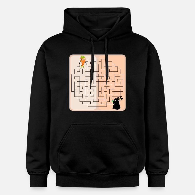 Labyrinth Bunny Easter Bunny - Gildan Unisex Softstyle® Midweight Hoodie - black