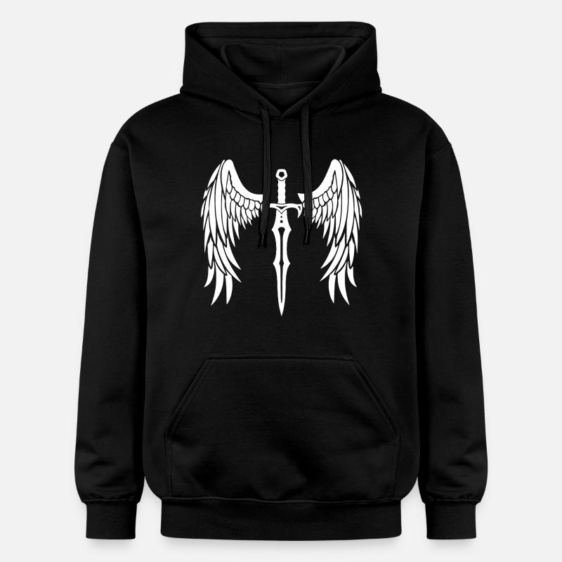 épée ailée - Sweat à capuche Softstyle® Gildan Unisexe - noir