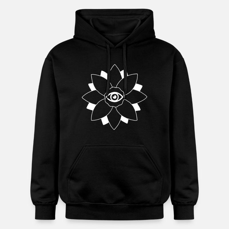 Fleur de lotus blanc - Sweat à capuche Softstyle® Gildan Unisexe - noir