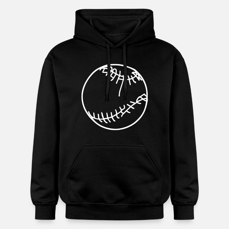 Croquis de balle de baseball - Sweat à capuche Softstyle® Gildan Unisexe - noir