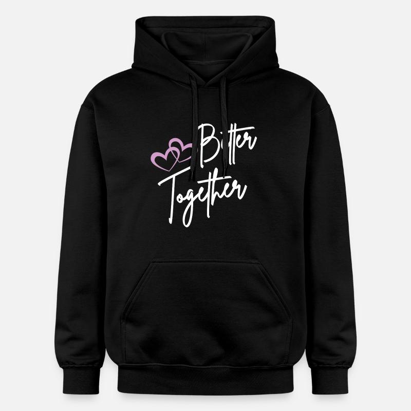 Better Together Script Hearts - Gildan Unisex Softstyle® Midweight Hoodie - black