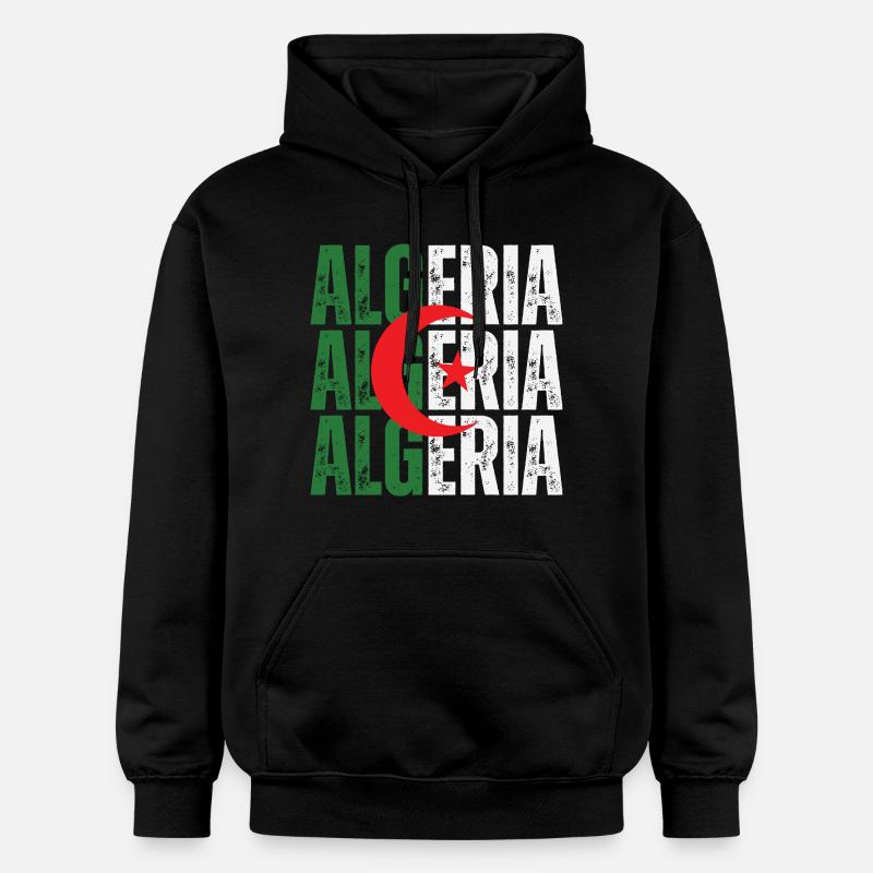Drapeau algérien, fierté algérienne - Sweat à capuche Softstyle® Gildan Unisexe - noir