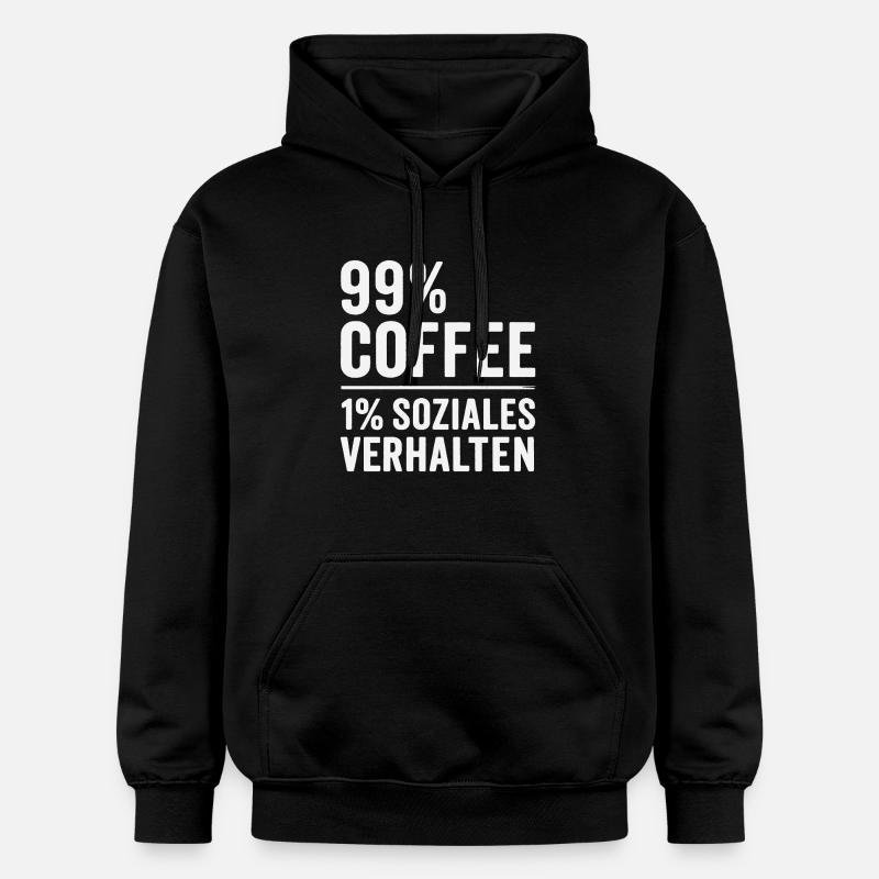 99 % Kaffee - Gildan Unisex Softstyle® Midweight Hoodie - Schwarz