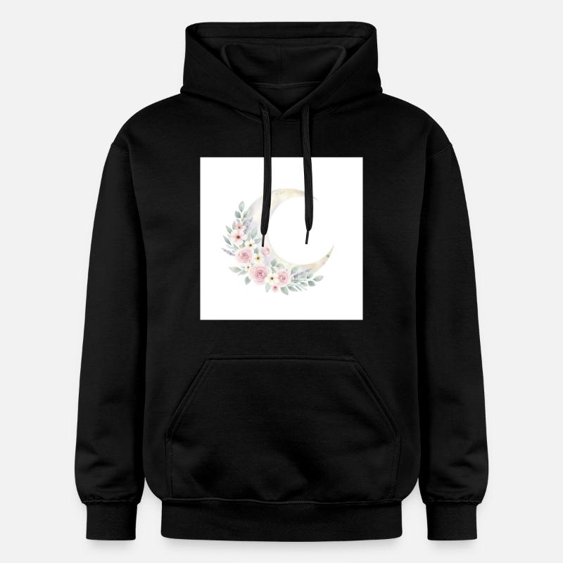 Couronne de fleurs de lune - Sweat à capuche Softstyle® Gildan Unisexe - noir