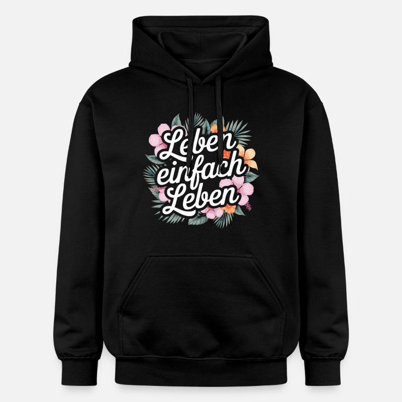 Vivre simplement - expressions positives - Sweat à capuche Softstyle® Gildan Unisexe - noir