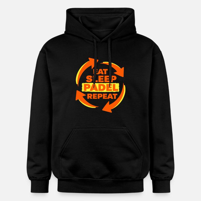 Déclaration d’athlète récurrent Eat Sleep Padel - Sweat à capuche Softstyle® Gildan Unisexe - noir