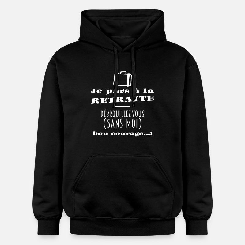Bientôt la Retraite (texte blanc) - Sweat à capuche Softstyle® Gildan Unisexe - noir