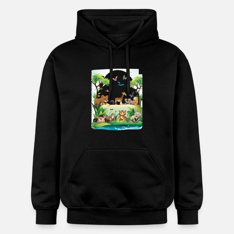 Parade de la faune sauvage - Sweat à capuche Softstyle® Gildan Unisexe - noir
