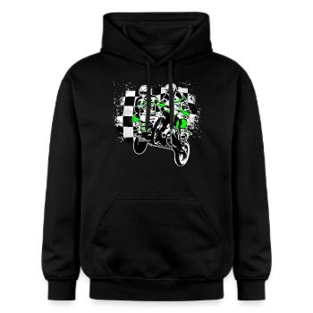 Sidecar MotoCross - Gildan Unisex Softstyle® Midweight Hoodie - Schwarz - Vorne - Marisol (170cm) & Nik (191cm)