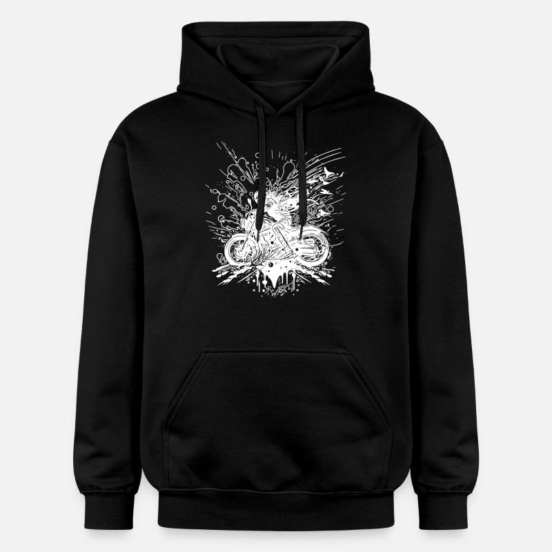 Moto tout-terrain style Splash Biker - Sweat à capuche Softstyle® Gildan Unisexe - noir