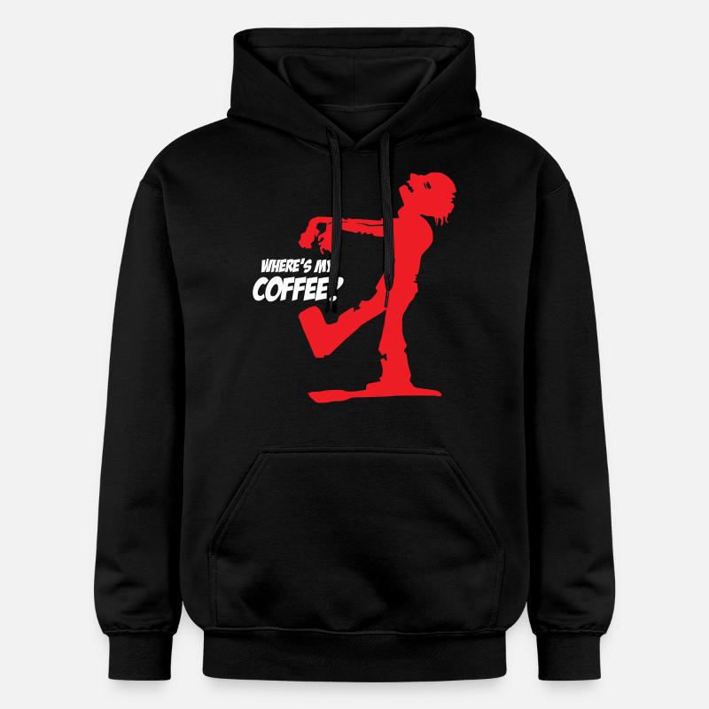 Zombie Où est mon café - Sweat à capuche Softstyle® Gildan Unisexe - noir