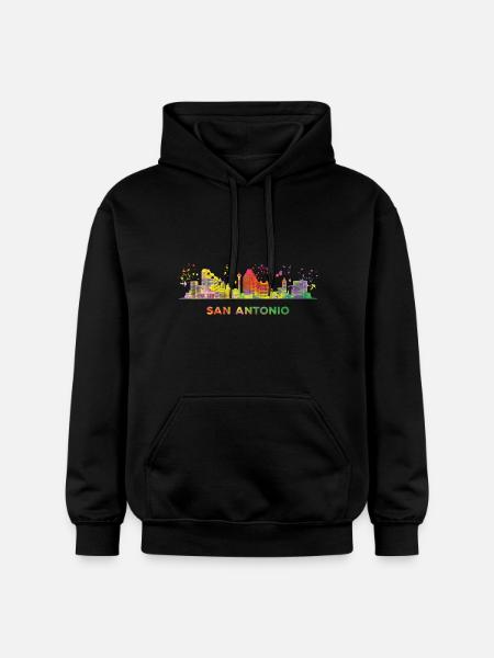 San Antonian Skyline San Antonio - Gildan Unisex Softstyle® Midweight Hoodie - black