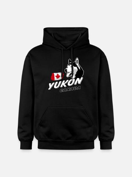 Yukon - Husky - Canada Flag - Gildan Unisex Softstyle® Midweight Hoodie - Schwarz